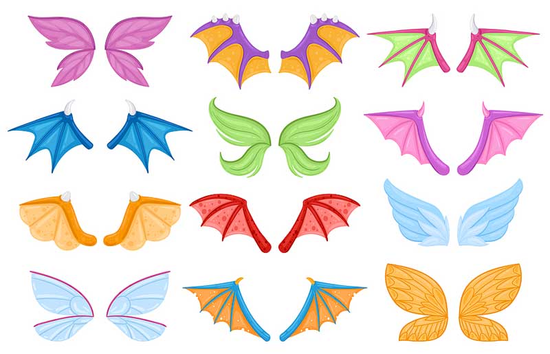 Fairy wings template collection - 5 wing shapes - Pretzl Cosplay