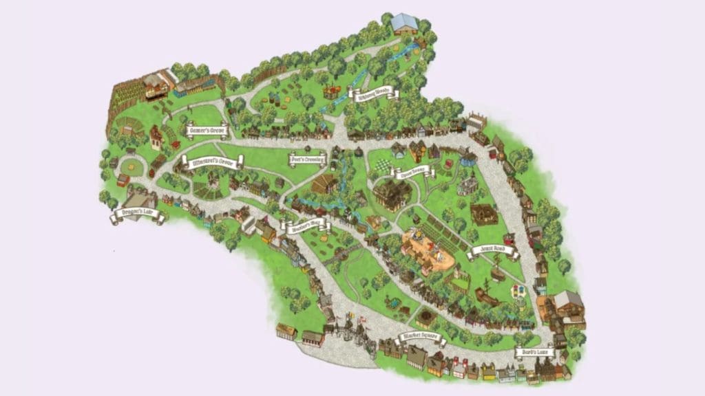 The illustrated map of the festival grounds.